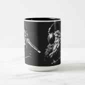 Singender Vogel Zweifarbige Tasse (Mittel)