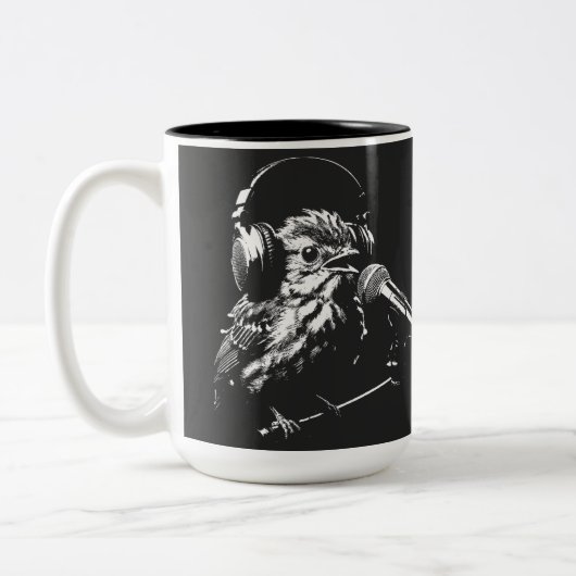 Singender Vogel Zweifarbige Tasse (Links)