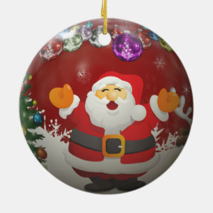 singender Weihnachtsmann Keramik Ornament