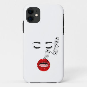 Singendes Gesicht mit Noten, Geschenk für Musiklie Case-Mate iPhone Hülle