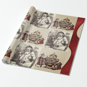 Singeneder Weihnachtsmann Vintage Collage Weihnach Geschenkpapier