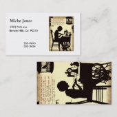 Singennähende Dame Vintage Fairy Poem Visitenkarte (Vorne/Hinten)