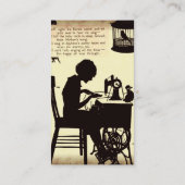 Singennähende Dame Vintage Fairy Poem Visitenkarte (Rückseite)