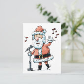 Singenweihnachtsmann Feiertagspostkarte (Stehend Vorderseite)