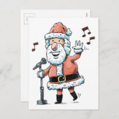 Singenweihnachtsmann Feiertagspostkarte (Vorne/Hinten)