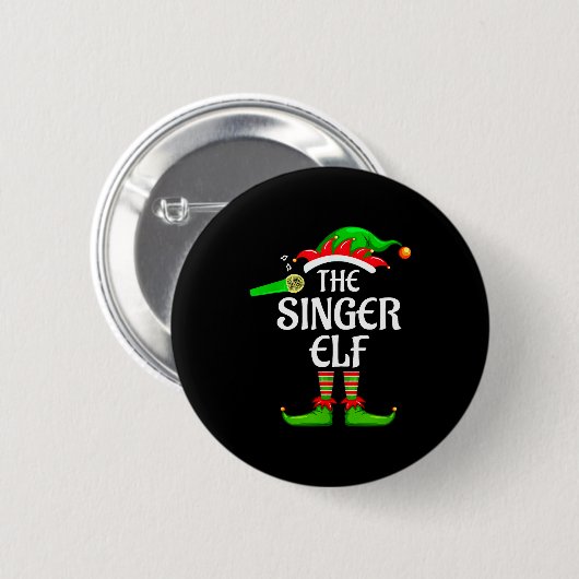 Singer Elf Matching Family Group Christmas Party P Button (Vorne & Hinten)
