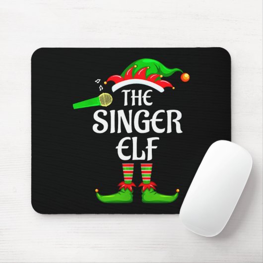 Singer Elf Matching Family Group Christmas Party P Mousepad (Mit Mouse)