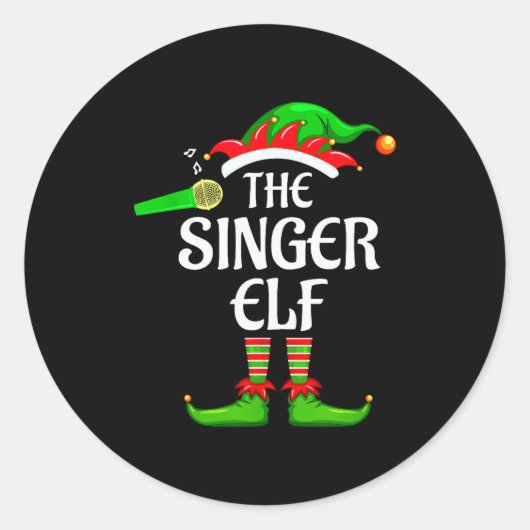 Singer Elf Matching Family Group Christmas Party P Runder Aufkleber (Vorderseite)