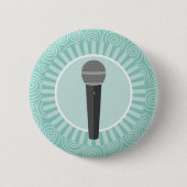 Singer Fun Turquoise Swirl Singer Button (Vorderseite)