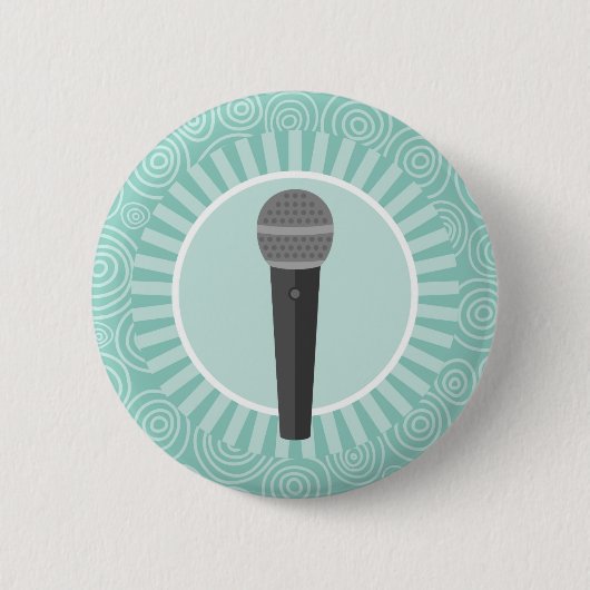 Singer Fun Turquoise Swirl Singer Button (Vorderseite)