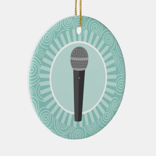 Singer Fun Turquoise Swirl Singer Keramik Ornament (Rechts)