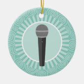 Singer Fun Turquoise Swirl Singer Keramik Ornament (Vorne)