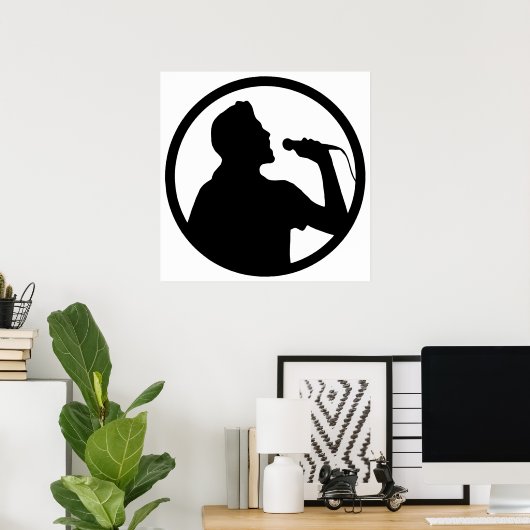 Singer Icon - Karaoke-Logo Poster (Heimbüro)