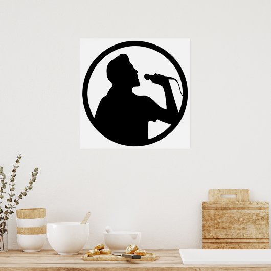 Singer Icon - Karaoke-Logo Poster (Küche)