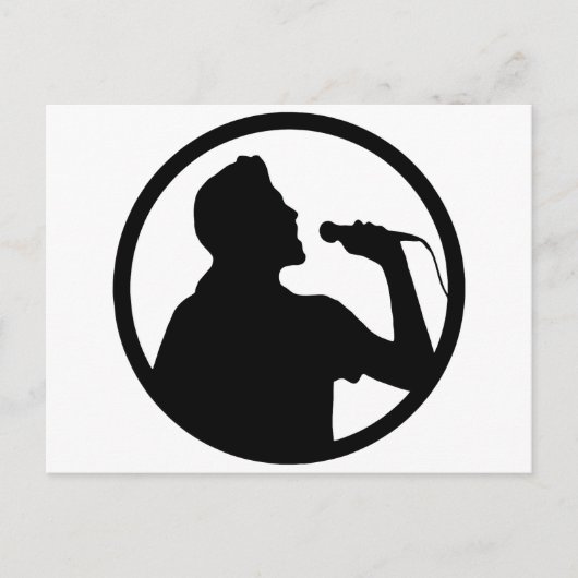 Singer Icon - Karaoke-Logo Postkarte (Vorderseite)