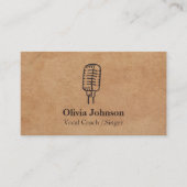 Singer Microphone Texture Effect Business Cards Visitenkarte (Vorderseite)