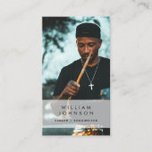 Singer Musician Foto Drummer Social Media QR-Code Visitenkarte (Vorderseite)