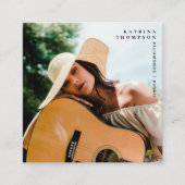 Singer Musician Foto Gitarrist QR-Code Quadratische Visitenkarte (Vorderseite)