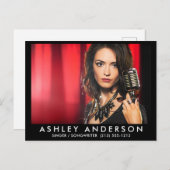 Singer Musician Foto Postcard - Black Front Postkarte (Vorne/Hinten)