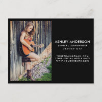 Singer Musician Foto Promo Card - Postkartengröße