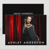 Singer Musician Full Foto Promo Card - Back Text Einladung (Vorne/Hinten)