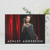 Singer Musician Full Foto Promo Card - Back Text Einladung (Stehend Vorderseite)
