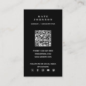 Singer Musician Photo Modern Musical Visitenkarte (Rückseite)