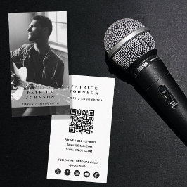 Singer Musician Songwriter Foto QR Code Visitenkarte