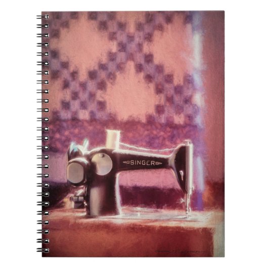 Singer Seeing Machine Foto Notebook Notizblock (Vorderseite)