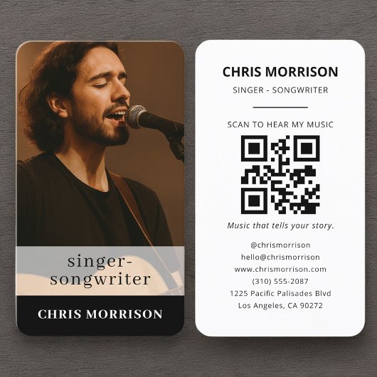 Singer Songwriter QR-Code-Foto-Professionell Visitenkarte