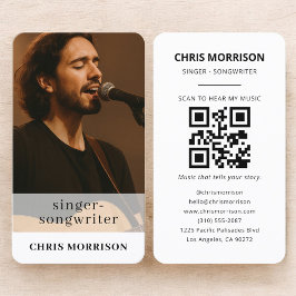 Singer Songwriter QR Code Photo Visitenkarte