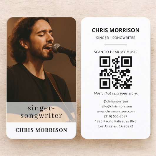 Singer Songwriter QR Code Photo Visitenkarte