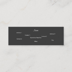 Singer Vintage Plain Grey Notes Mini Visitenkarte