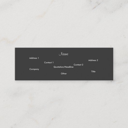 Singer Vintage Plain Grey Notes Mini Visitenkarte (Vorderseite)