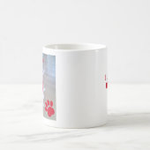 Singge 1 Foto Niedlicher Hund Paws I Liebe You Red Kaffeetasse (Mittel)