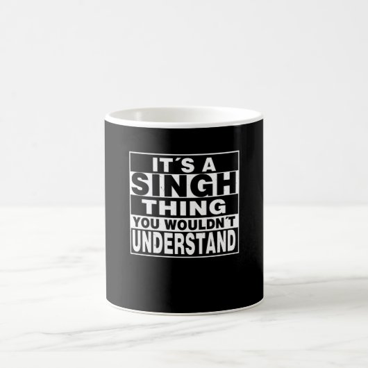 SINGH-Nachname Personalisiertes Geschenk Kaffeetasse (Mittel)