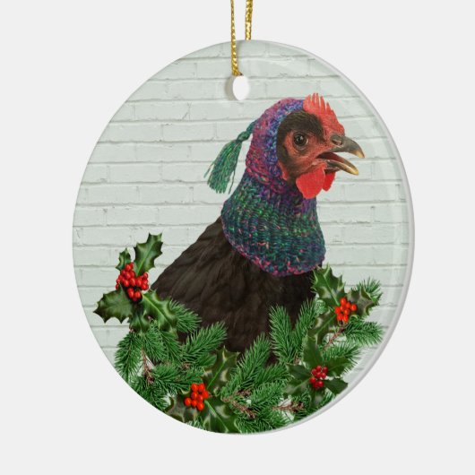 Singhähnchen Keramik Ornament (Links)