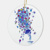 Singin im Regen Keramik Ornament (Links)