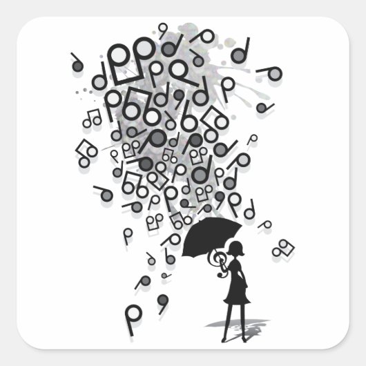 Singin' im Regen Quadratischer Aufkleber (Vorderseite)