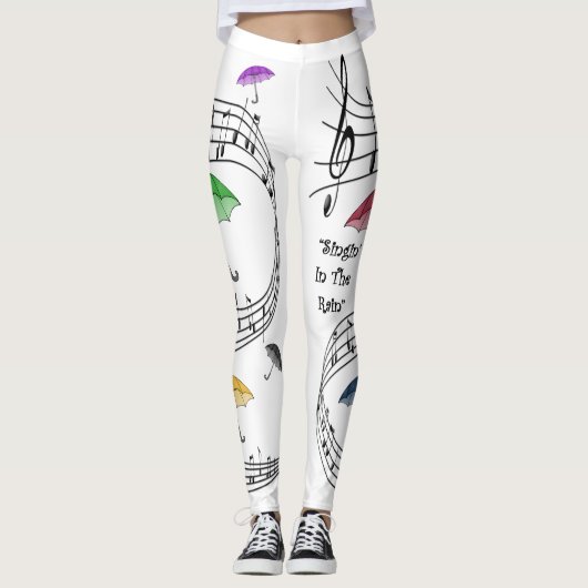 Singin" im Regen ~ Umbrellas ~ Musikalische Bemerk Leggings (Vorderseite)