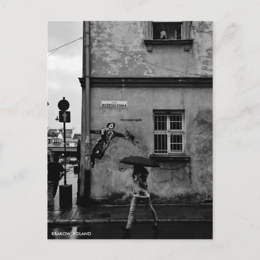 Singin' in der Rain Postkarte, mit City Text Postkarte (Vorderseite)