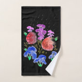 Singin' In Rain Blume auf schwarzem Hintergrund Badhandtuch Set (Handtuch)