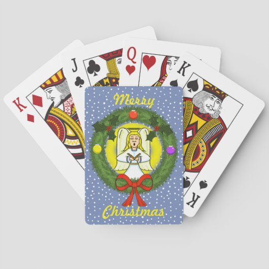 Singing Angel Christmas Playing Cards Spielkarten (Rückseite)