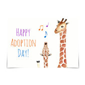Singing Baby Giraffe Happy Adoption Day Card Karte