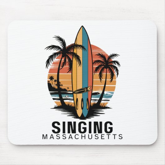 Singing Beach Machusetts Surfen Surfer Mousepad (Vorne)