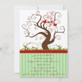Singing Bird Tree Swirl Weihnachtsfeier Party Einl Einladung (Vorderseite)