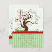 Singing Bird Tree Swirl Weihnachtsfeier Party Einl Einladung (Vorne/Hinten)