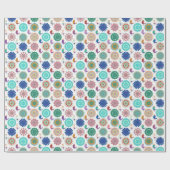 Singing Bird und Mandala Folk Art Pattern Geschenkpapier (Flach)