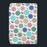 Singing Bird und Mandala Folk Art Pattern iPad Mini Hülle<br><div class="desc">Farbenfrohe,  skurrile Volkskunst mit Gesang von Vögeln und Mandalasen.</div>