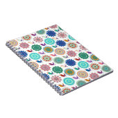 Singing Bird und Mandala Folk Art Pattern Notizblock (Rechte Seite)